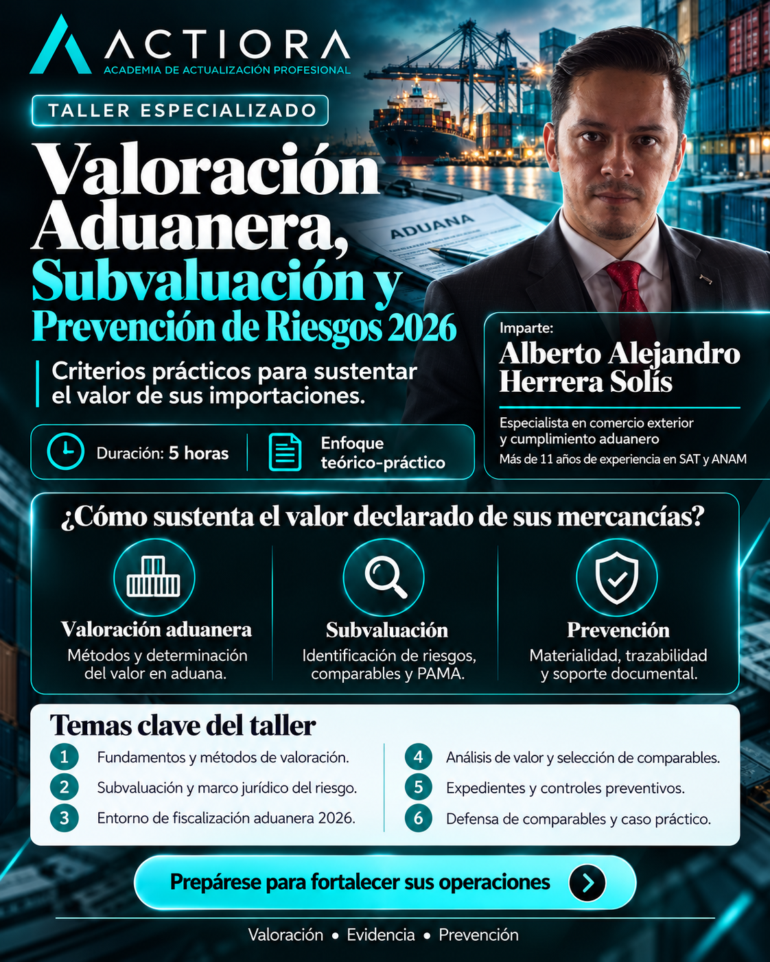 Taller de Valoración Aduanera, Subvaluación y Prevención de Riesgos 2026